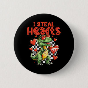 Ik steel harten Dinosaur 67 Valentijnsdag Humor Me Ronde Button 5,7 Cm