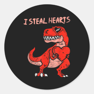 Ik steel harten Dinosaur Trex Dino Liefde Valentij Ronde Sticker