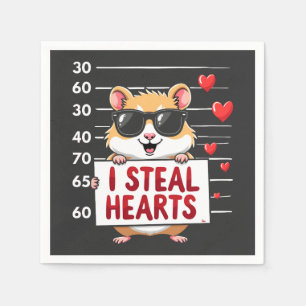 Ik steel harten hamsterliefhebber Valentijnsdag Servet