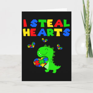 Ik steel harten Puzzel Maand van de Autisme bewust Kaart