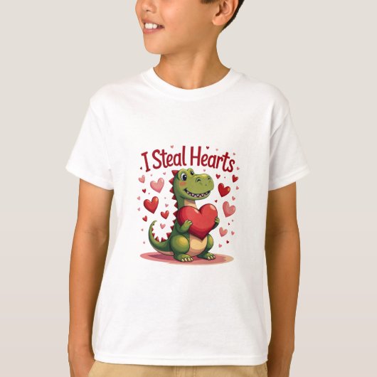 Ik steel harten, Schattigee dinosaurus T Rex Lover T-shirt (Voorkant)