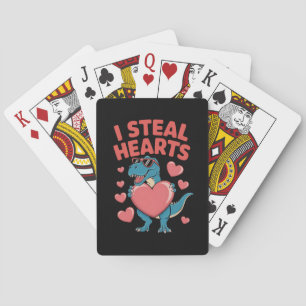 Ik steel harten T Rex dinosaurus Valentijnsdag Pokerkaarten