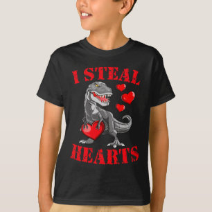 Ik steel harten T Rex Valentijnsdag Pret Jongens M T-shirt