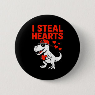 Ik steel harten Trex Dino Baby Jongen Valentijns P Ronde Button 5,7 Cm