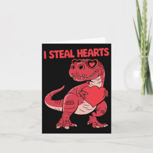 Ik steel harten Trex Dinosaur Gles Valentijnsdag B Kaart