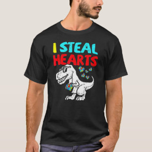 Ik steel harten Trex Dinosaur Schattige Jongen Aut T-shirt