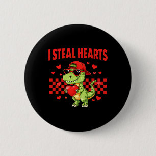 Ik steel harten Valentijn dinosaurus Schattig lief Ronde Button 5,7 Cm