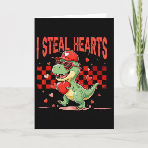 Ik steel harten Valentijn jongens kinderen dinosau Kaart