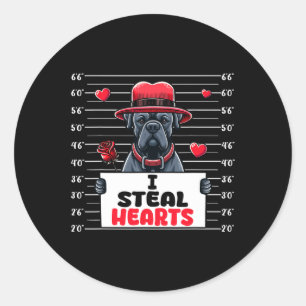 Ik steel schattige harten Valentijnsdag Cane Corso Ronde Sticker
