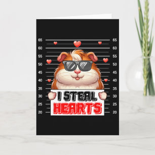 Ik steel schattige harten valentijnsdag cavia zonn kaart