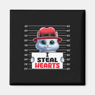 Ik steel schattige harten Valentijnsdag kat eigena Magneet