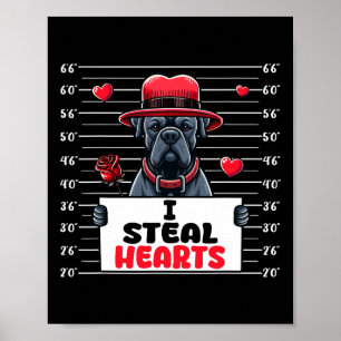 Ik steel Schattigee harten Valentijnsdag Cane Cors Poster