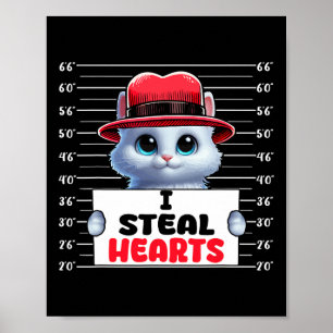 Ik steel Schattigee harten Valentijnsdag Cat Owner Poster