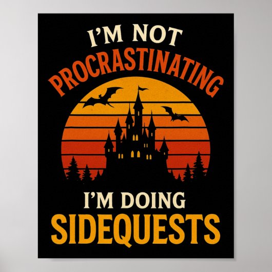 Ik stel niet uit dat ik side quests doe poster (Voorkant)