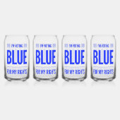 Ik stem blauw blikvorm glas (Achterkant)