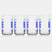 Ik stem blauw blikvorm glas (Links)
