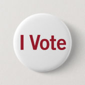 Ik stem Button - Rood op wit (Voorkant)