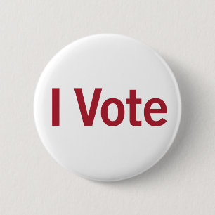 Ik stem Button - Rood op wit
