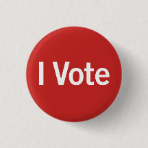 Ik stem Button - Wit op rood