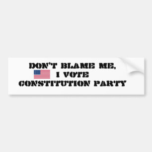 IK STEM DE GRONDWET NIET, IK STEM DE GRONDWET. BUMPERSTICKER