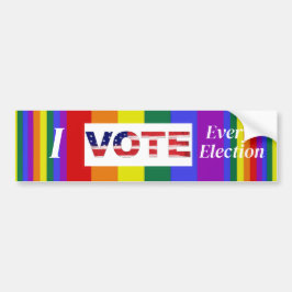Ik stem elke verkiezing pride kleuren bumpersticker