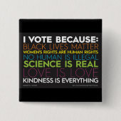 Ik stem omdat.. Kindness is alles Button (Voorkant)