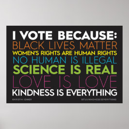 Ik stem omdat... Vriendelijkheid is alles teken Poster