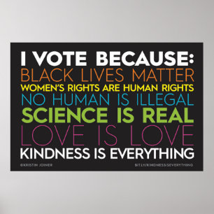 Ik stem omdat... Vriendelijkheid is alles teken Poster