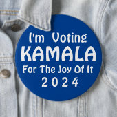 Ik stem op de Button van Kamala (In situ)