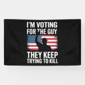 Ik stem op de man die ze blijven proberen te vermo spandoek (Horizontaal)