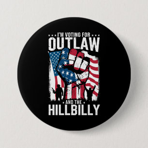 Ik Stem Op de Outlaw en de Hillbilly 2024 Ronde Button 7,6 Cm