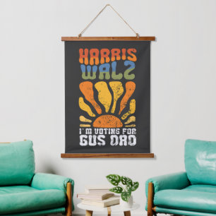 Ik stem op de verkiezing van Gus Dad Harris Walz Hangend Wandkleed