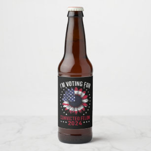 Ik Stem Op De Veroordeelde Misdadiger Pro Trump 20 Bier Etiket