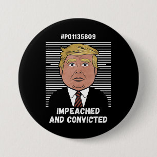 Ik Stem Op De Veroordeelde Misdadiger Pro Trump 20 Ronde Button 7,6 Cm