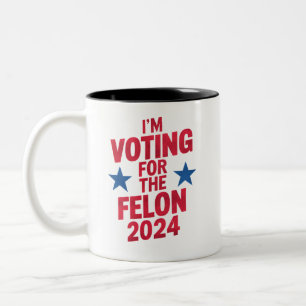 Ik Stem Op De Veroordeelde Misdadiger Pro Trump 20 Tweekleurige Koffiemok