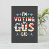 Ik Stem Op Gus Papa Harris Walz Verkiezing Bedankkaart (Staand voorkant)