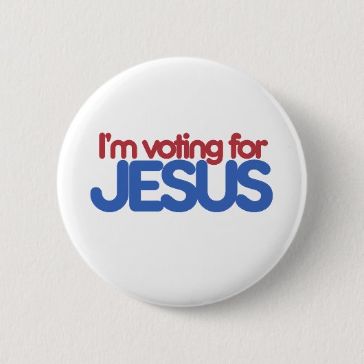Ik stem op Jezus Christus Ronde Button 5,7 Cm (Voorkant)
