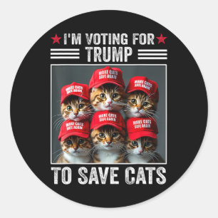 Ik stem op Trump om de verkiezing van Cats Trump 2 Ronde Sticker