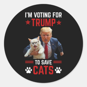 Ik stem op Trump om de verkiezing van Cats Trump 2 Ronde Sticker