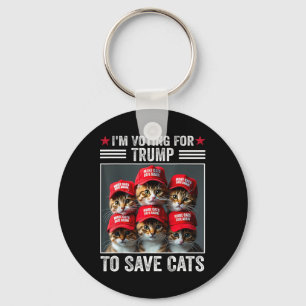 Ik stem op Trump om de verkiezing van Cats Trump 2 Sleutelhanger