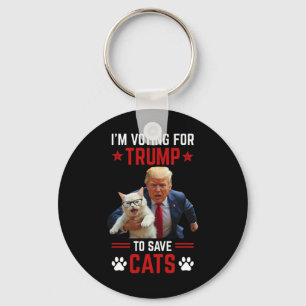 Ik Stem Op Trump Om Katten Te Redden Trump 2024 Ki Sleutelhanger