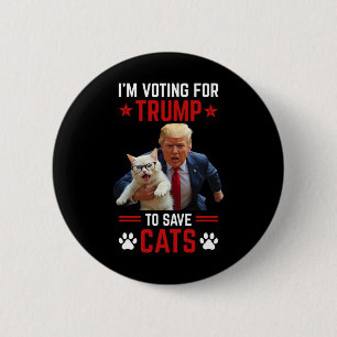 Ik Stem Op Trump Om Katten Te Redden Trump Verkiez Ronde Button 5,7 Cm