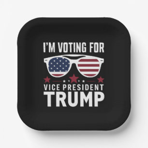 Ik Stem Op Vice President Trump 2024 Verkiezing Papieren Bordje