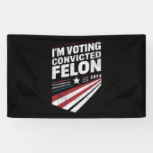 Ik stem Veroordeelde misdadiger 2024 Trump Spandoek (Horizontaal)