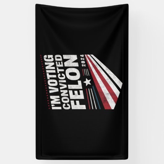 Ik stem Veroordeelde misdadiger 2024 Trump Spandoek (Verticaal)