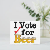Ik stem voor bier briefkaart (Staand voorkant)