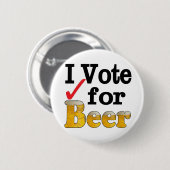 Ik stem voor bier ronde button 5,7 cm (Voorkant /achterkant)