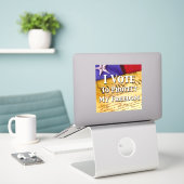 Ik stem voor de bescherming van mijn vrijheid sticker (Laptop op bureau)
