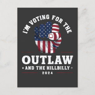 Ik stem voor de Outlaw en de Hillbilly 2024 Briefkaart