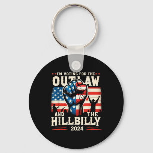 Ik stem voor de Outlaw en de Hillbilly 2024 US Sleutelhanger